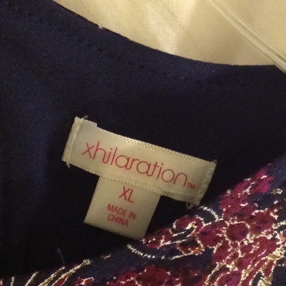 Xhilaration Navy Placed Print Shift Dress - XL - Picture 7 of 8